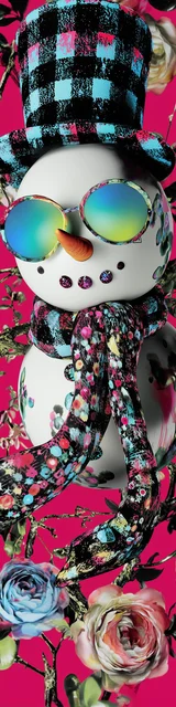 Free printable Christmas bookmarks of a stylish snowman with pizazz